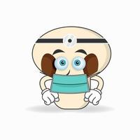 The mushrooms mascot character becomes a doctor. vector illustration