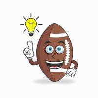 The American Football mascot character with an expression gets an idea. vector illustration