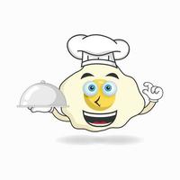 The Egg mascot character becomes a chef. vector illustration