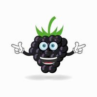 Grape mascot character with smile expression. vector illustration