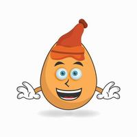 The Egg mascot character wearing a hat. vector illustration