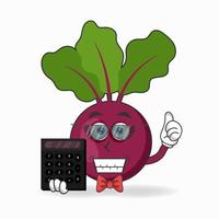 The Onion Purple mascot character becomes an accountant. vector illustration