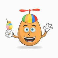 Egg mascot character with Egg and colorful hat. vector illustration