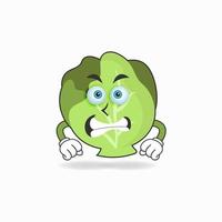 Cabbage mascot character with angry expression. vector illustration