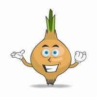 Onion mascot character with smile expression. vector illustration