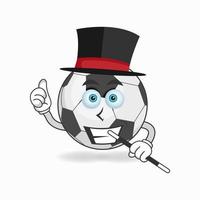 The Soccer Ball mascot character becomes a magician. vector illustration