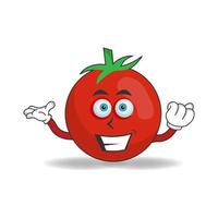 Personaje de mascota de tomate con expresión de sonrisa. ilustración vectorial vector