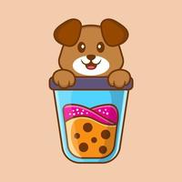 Cute dog cartoon character vector illustration.