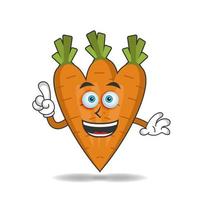 Carrot mascot character with smile expression. vector illustration