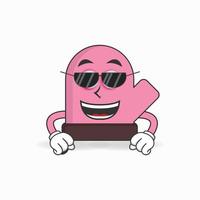 gloves mascot character with sunglasses. vector illustration