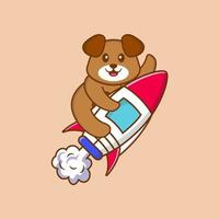 Cute dog cartoon character vector illustration.