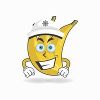 The Banana mascot character becomes a captain. vector illustration