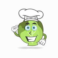 The Cabbage mascot character becomes a chef. vector illustration