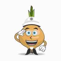 The Onion mascot character becomes a sailor. vector illustration