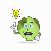 The Cabbage mascot character with an expression gets an idea. vector illustration