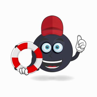 The Boom mascot character becomes a lifeguard. vector illustration