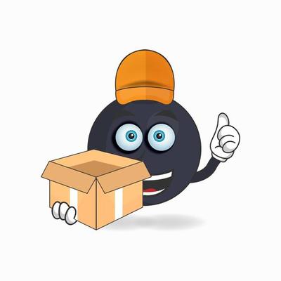 The Boom mascot character is a delivery person. vector illustration