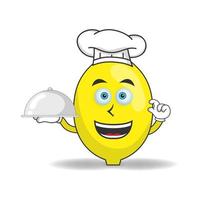 The Lemon mascot character becomes a chef. vector illustration