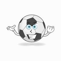 Personaje de mascota de balón de fútbol con expresión de sonrisa. ilustración vectorial vector