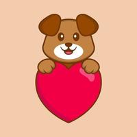 Cute dog cartoon character vector illustration.