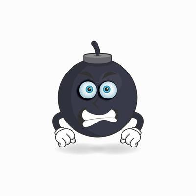 Boom mascot character with angry expression. vector illustration