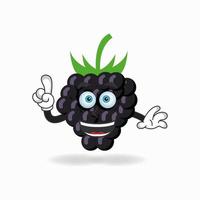 Grape mascot character with smile expression. vector illustration