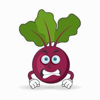 Onion Purple mascot character with angry expression. vector illustration