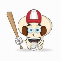 mushrooms mascot character with mushrooms playing gear. vector illustration