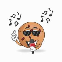 The Cookies mascot character is singing. vector illustration