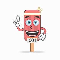 The Red Ice Cream mascot character becomes a running athlete. vector illustration