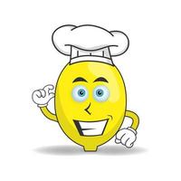 The Lemon mascot character becomes a chef. vector illustration
