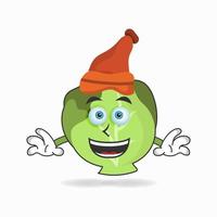 The Cabbage mascot character wearing a hat. vector illustration