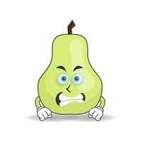 Guava mascot character with angry expression. vector illustration