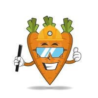 The Carrot mascot character becomes a mining officer. vector illustration