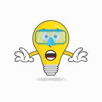 The Bulb mascot character is diving. vector illustration