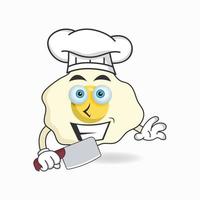 The Egg mascot character becomes a chef. vector illustration