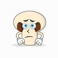 mushrooms mascot character with sad expression. vector illustration