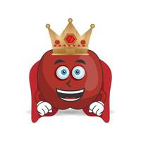 The Apple mascot character becomes a king. vector illustration