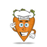 The Carrot mascot character becomes a chef. vector illustration