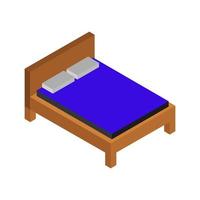 cama isométrica sobre un fondo blanco vector