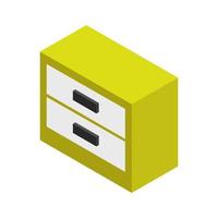 Isometric bedside table on a white background vector