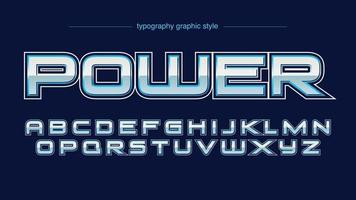 Blue chrome sports typography vector