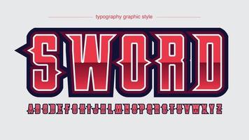 red metallic modern sports typography vector