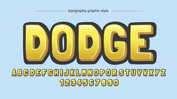 yellow 3d uppercase cartoon typography vector