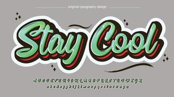 Green and red modern bold graffiti font vector