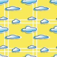 vector illustration of cloud sky design with shadows. yellow and striped background. seamless pattern designs for wallpaper, backdrop, cover, paper cut and print on fabric. modern templates