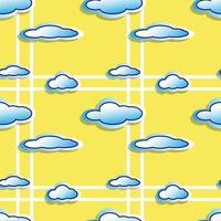 vector illustration of cloud sky design with shadows. yellow and striped background. seamless pattern designs for wallpaper, backdrop, cover, paper cut and print on fabric. modern templates