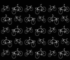 Diseño de patrón de icono de bicicleta blanca sobre fondo negro. ilustración vectorial vector