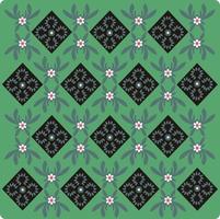 Batik pattern design with floral motif. Green texture. modern ornament pattern that can be applied to all fabrics. vector template