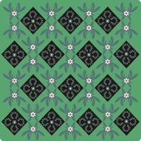 Batik pattern design with floral motif. Green texture. modern ornament pattern that can be applied to all fabrics. vector template